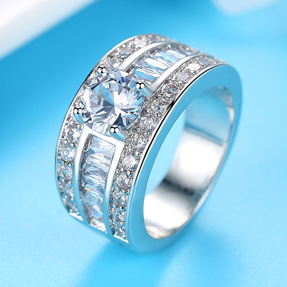 Bague ajustable zircon claw cœur flèche vintage