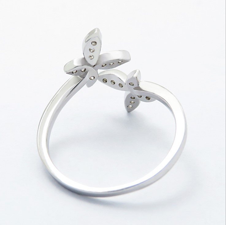 Bague papillon argent sterling ajustable