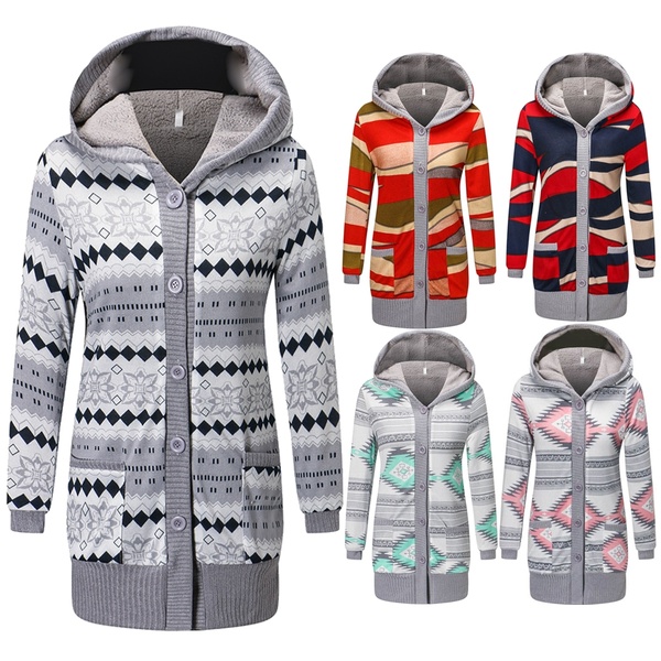 Cardigan à capuche épais