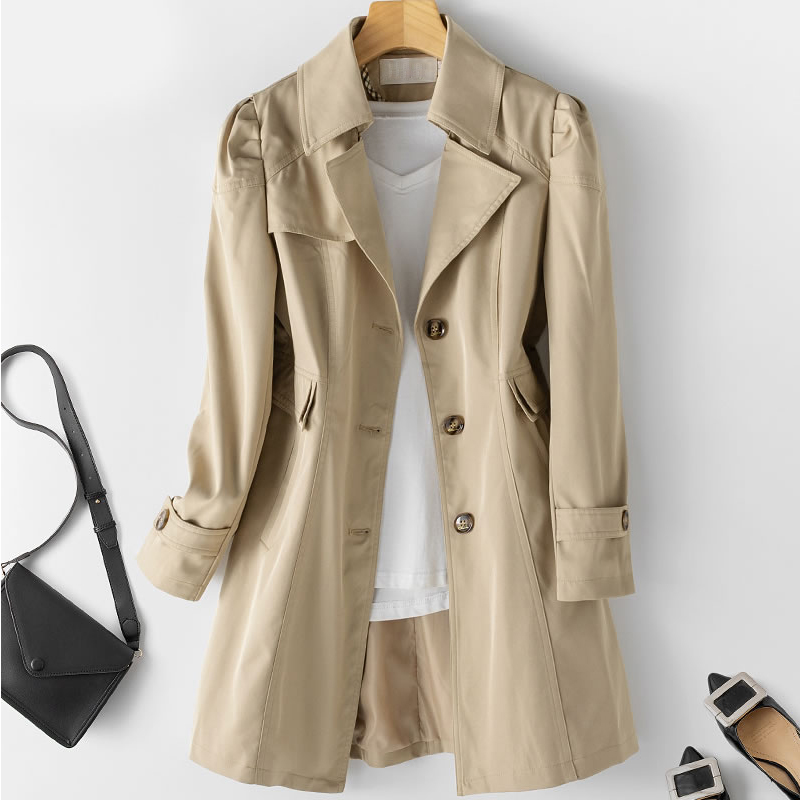 Trench-coat femme printemps automne style coréen ajusté