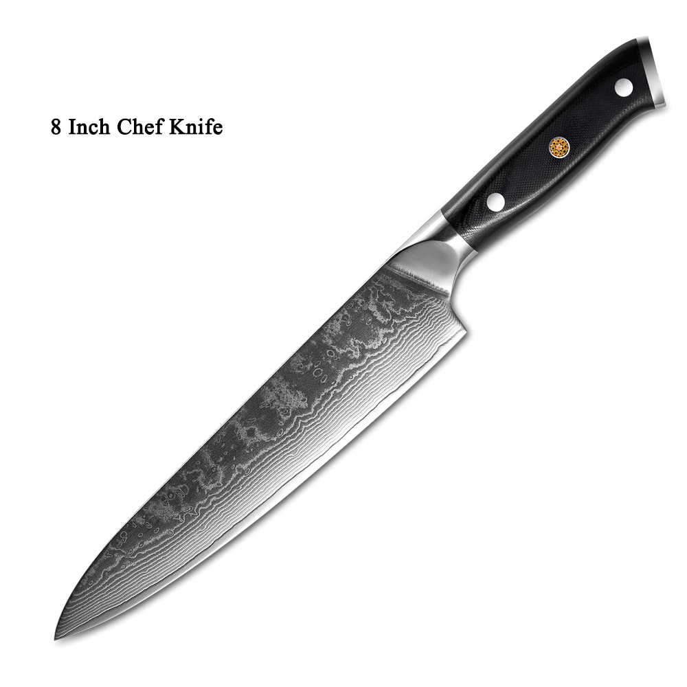 Couteau de cuisine Damascus japonais