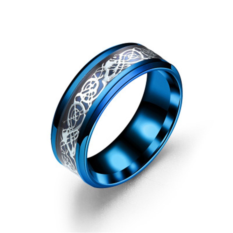 Bague dragon acier titane