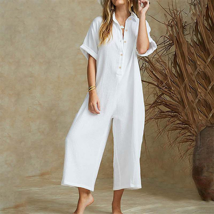 Combinaison short manches courtes décontractée femme