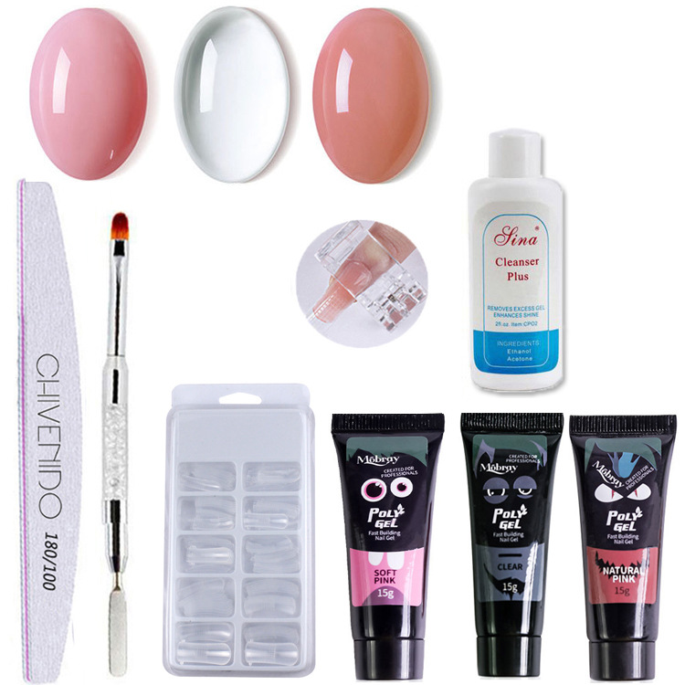Ensemble colle extension ongles solide