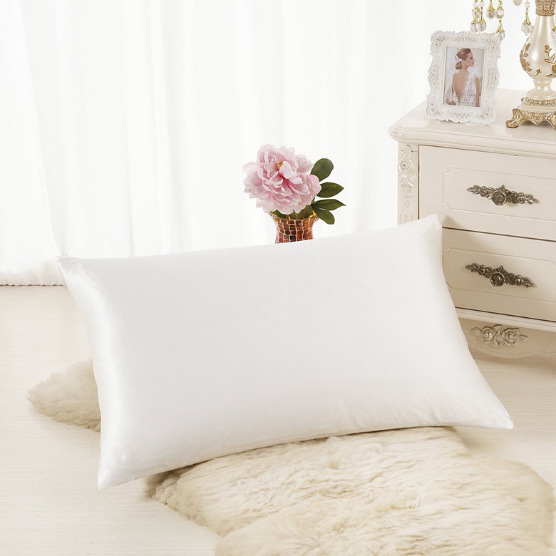 Taie d'oreiller satin soie simulation ice silk unie