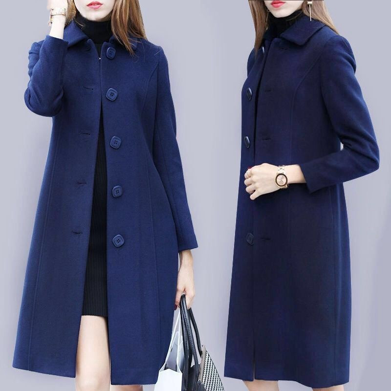 Manteau de laine coupe Hepburn longueur midi