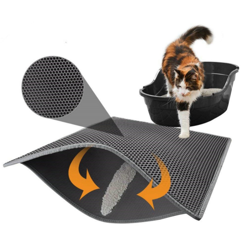 Tapis litière chat nid abeille, imperméable antiurine