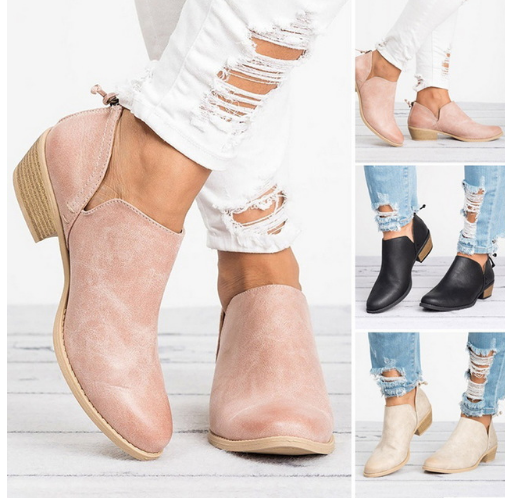Bottines talons hauts rétro automne femme
