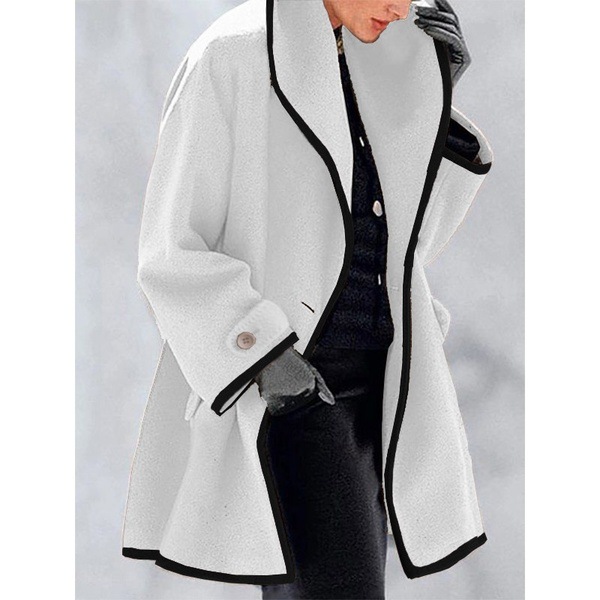 Manteau laine hooded col rond