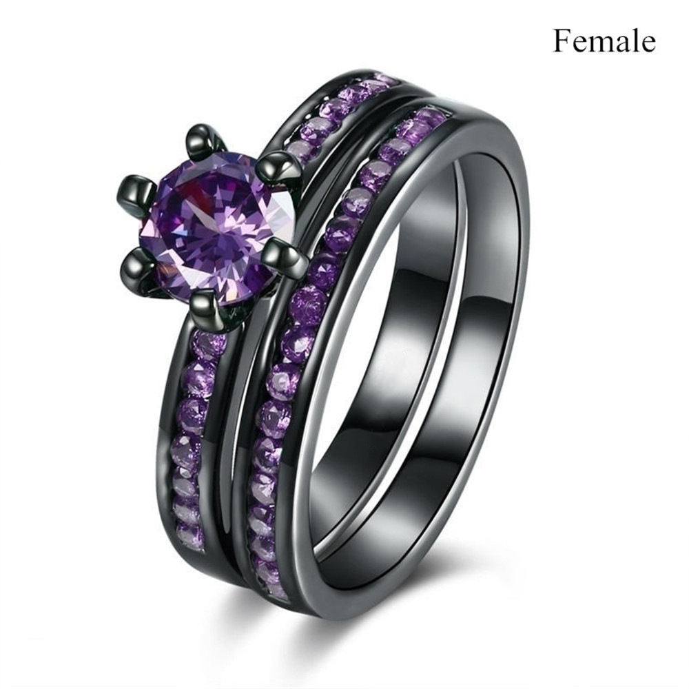 Bague couple mauve amoureux